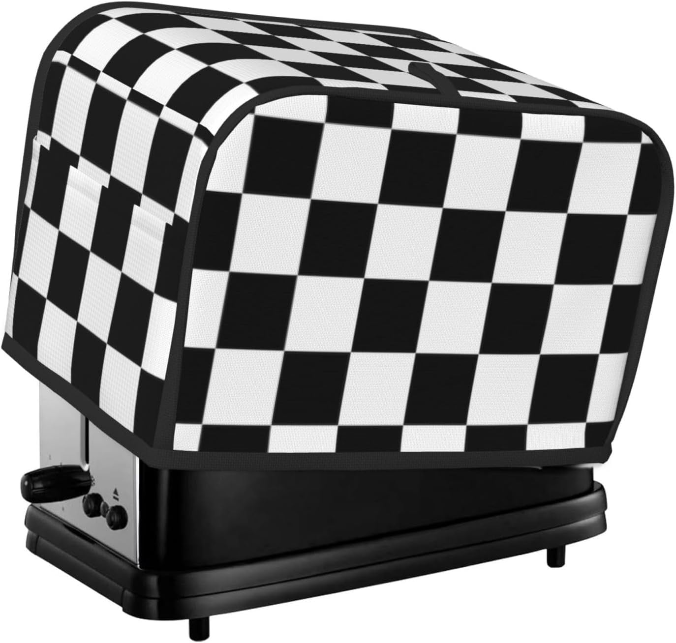 Toaster Case Toaster Cover 2 Slice Black and White Checkered Dustproof Bread Maker ...