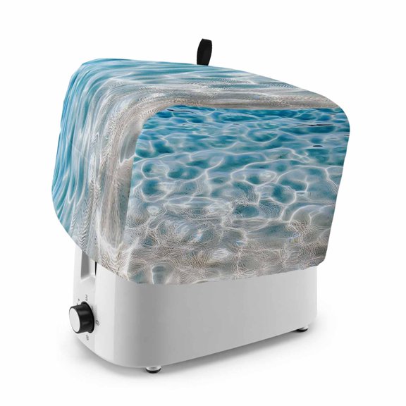 Toaster Cover 2 Slice, Blue Ocean Dustproof Bakeware Oven Protector with Top Hook, Underwater Sea Waves Water Ripple Seascape Waterproof Small Kitchen Appliance Toasters Dust Cover, 11"x6"x8"