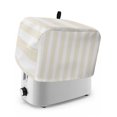 thumbnail image 1 of Toaster Cover 2 Slice, Cream Striped Dustproof Bakeware Oven Protector with Top Hook, Modern Farmhouse Cream White Stripes Waterproof Small Kitchen Appliance Toasters Dust Cover, 12"x7.5"x8", 1 of 9