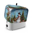 thumbnail image 1 of Toaster Cover 2 Slice, Dark Blue Christmas Dustproof Bakeware Oven Protector with Top Hook, Snowman Xmas Tree Snowflake Gifts Elk Waterproof Small Kitchen Appliance Toasters Dust Cover, 12"x7.5"x8", 1 of 9