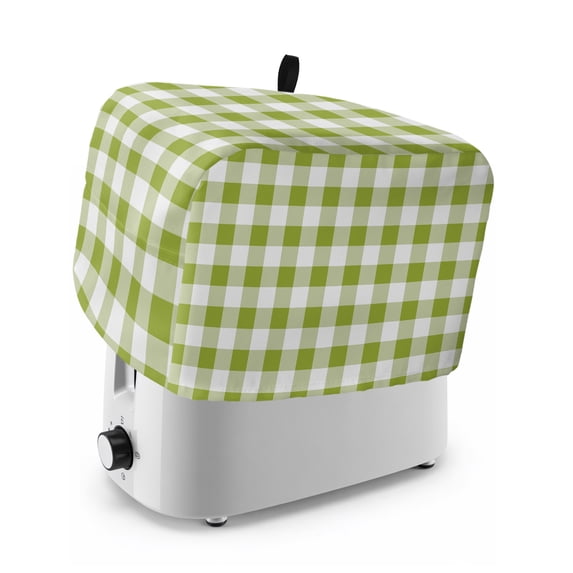 Toaster Cover 2 Slice, Green Plaid Dustproof Bakeware Oven Protector with Top Hook, Gradient Geometric Buffalo White Checkered Waterproof Small Kitchen Appliance Toasters Dust Cover, 12"x7.5"x8"