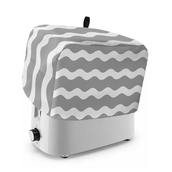 Toaster Cover 2 Slice, Grey Ripple Dustproof Bakeware Oven Protector with Top Hook, Simple Gray White Waves Aesthetics Waterproof Small Kitchen Appliance Toasters Dust Cover, 12"x7.5"x8"