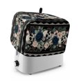 thumbnail image 1 of Toaster Cover 2 Slice, Halloween Dustproof Bakeware Oven Protector with Top Hook, Boho Horror Skull Flower Leaf Black Waterproof Small Kitchen Appliance Toasters Dust Cover, 11"x6"x8", 1 of 7