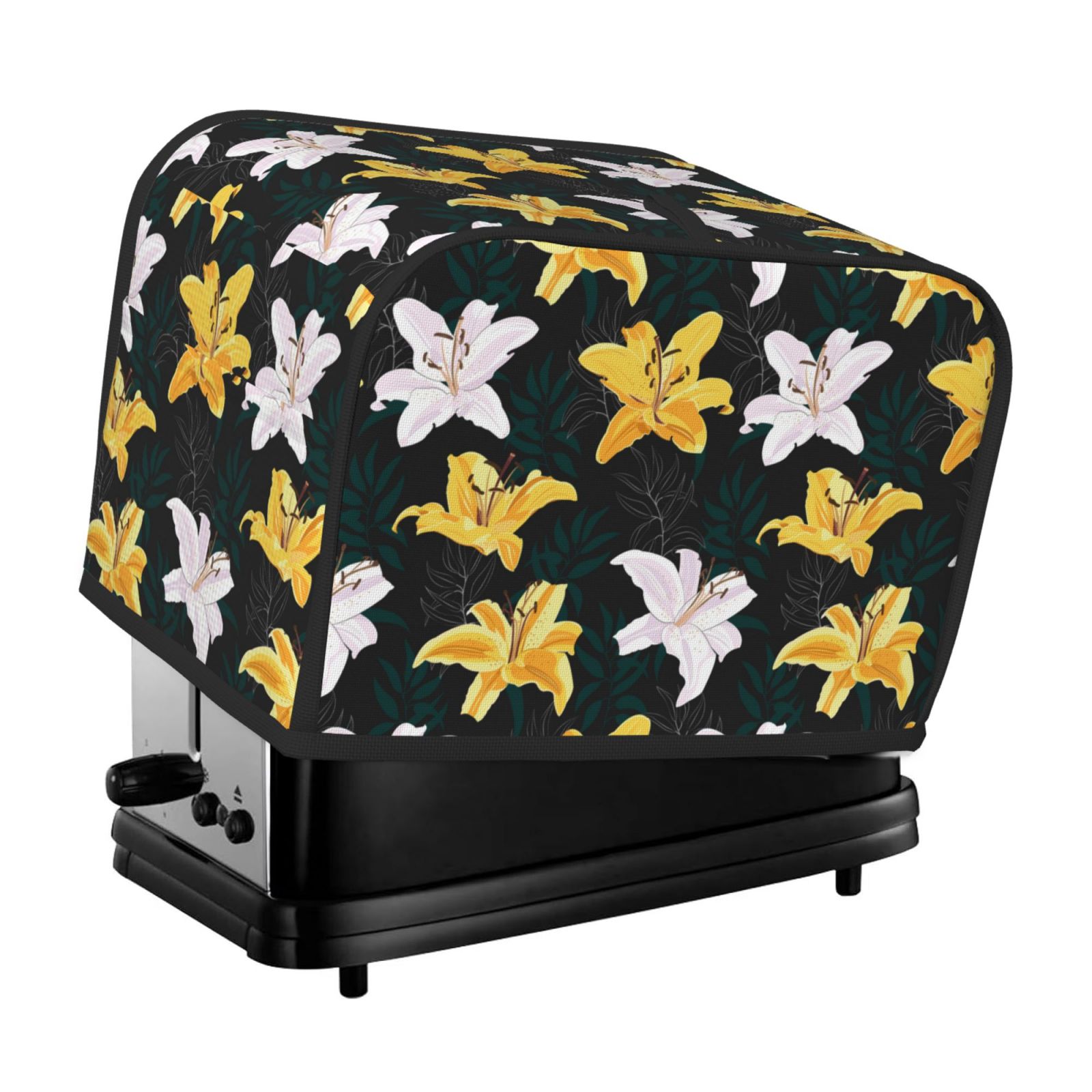 Toaster Cover 2 Slice, Lilies Flowers White Yellow Cute 2 slice Toaster