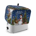 thumbnail image 1 of Toaster Cover 2 Slice, Navy Blue Christmas Dustproof Bakeware Oven Protector with Top Hook, Snowman Xmas Tree Snowflake Gifts Elk Waterproof Small Kitchen Appliance Toasters Dust Cover, 11"x6"x8", 1 of 9