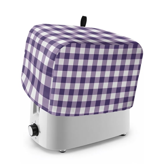 Toaster Cover 2 Slice, Purple Checkered Dustproof Bakeware Oven Protector with Top Hook, Farmhouse Buffalo Plaid Waterproof Small Kitchen Appliance Toasters Dust Cover, 11"x6"x8"
