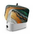 thumbnail image 1 of Toaster Cover 2 Slice, Teal Orange Marble Dustproof Bakeware Oven Protector with Top Hook, Modern Ink Painting Abstract Waterproof Small Kitchen Appliance Toasters Dust Cover, 11"x6"x8", 1 of 9