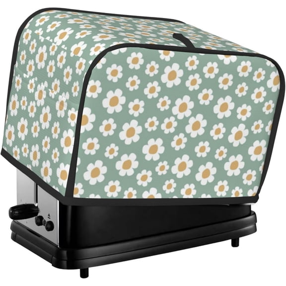 Toaster Cover 2 Slice Vintage Groovy Flowers Dustproof Bread Maker Cover Fingerprint Bakeware Protection Wide Slot Toaster Bag Reusable Kitchen Small Appliance Cover TC278