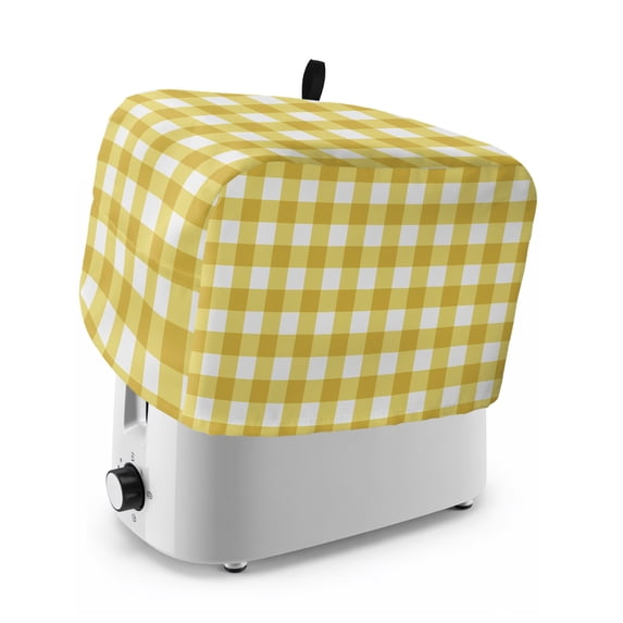 Toaster Cover 2 Slice, Yellow Gradient Dustproof Bakeware Oven Protector with Top Hook, Farm Plaid Buffalo Checkered Gingham Waterproof Small Kitchen Appliance Toasters Dust Cover, 12"x7.5"x8"