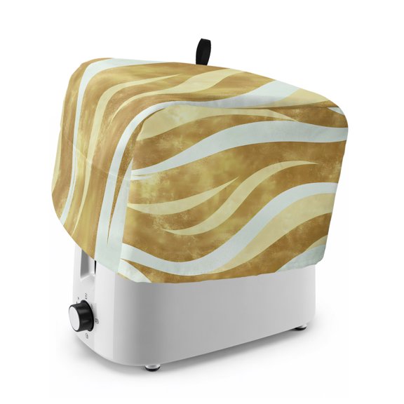 Toaster Cover 2 Slice, Yellow Pink Waves Dustproof Bakeware Oven Protector with Top Hook, Ombre Sea Ripples Shabby Beach Waterproof Small Kitchen Appliance Toasters Dust Cover, 12"x7.5"x8"