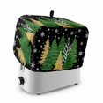 thumbnail image 1 of Toaster Cover 4 Slice, Black Christmas Tree Dustproof Bakeware Oven Protector with Top Hook, Green Golden Xmas Tree Snowflake Winter Waterproof Small Kitchen Appliance Toasters Dust Cover, 12"x11"x8", 1 of 9
