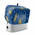 thumbnail image 1 of Toaster Cover 4 Slice, Blue Christmas Tree Dustproof Bakeware Oven Protector with Top Hook, Blue Golden Xmas Tree Snowflake Winter Waterproof Small Kitchen Appliance Toasters Dust Cover, 12"x11"x8", 1 of 9