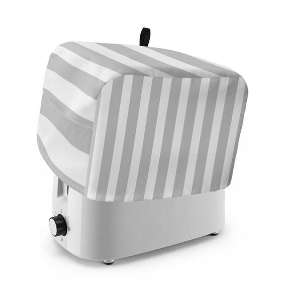 Toaster Cover 4 Slice, Grey Striped Dustproof Bakeware Oven Protector with Top Hook, Modern Farmhouse Gray White Stripes Waterproof Small Kitchen Appliance Toasters Dust Cover, 12"x11"x8"