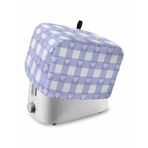 Toaster Cover 4 Slice Love Buffalo Plaid Toaster Oven Cover with Pockets Purple Check Stripes Dustproof Bakeware Protector Small Kitchen Appliance Dust Covers and Fingerprint Protection