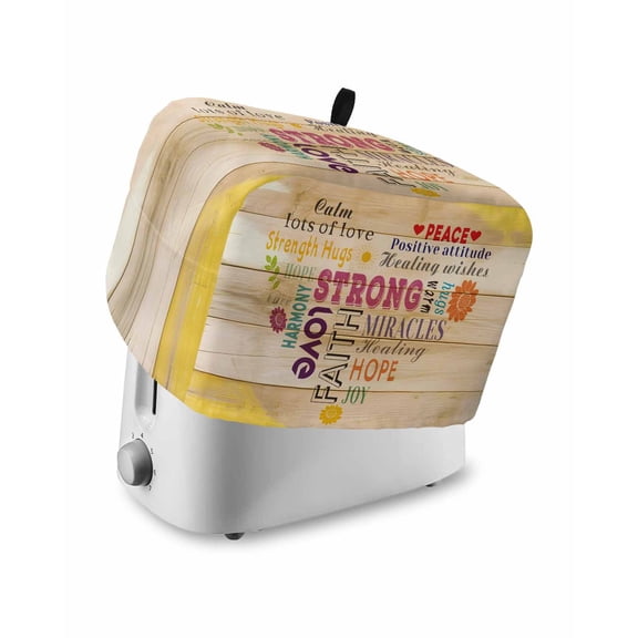 Toaster Cover 4 Slice Love Text Toaster Oven Cover with Pockets Warm Embraces Positive Energy Dustproof Bakeware Protector Small Kitchen Appliance Dust Covers and Fingerprint Protection