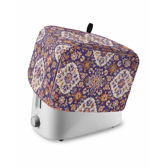 Toaster Cover 4 Slice Purple Boho Flower Toaster Oven Cover with Pockets Bohemian Tribe Style Dustproof Bakeware Protector Small Kitchen Appliance Dust Covers and Fingerprint Protection