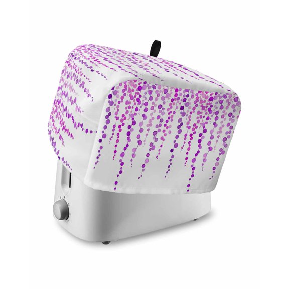 Toaster Cover 4 Slice Purple Polka Dots Vines Toaster Oven Cover with Pockets Lines Art Dustproof Bakeware Protector Small Kitchen Appliance Dust Covers and Fingerprint Protection