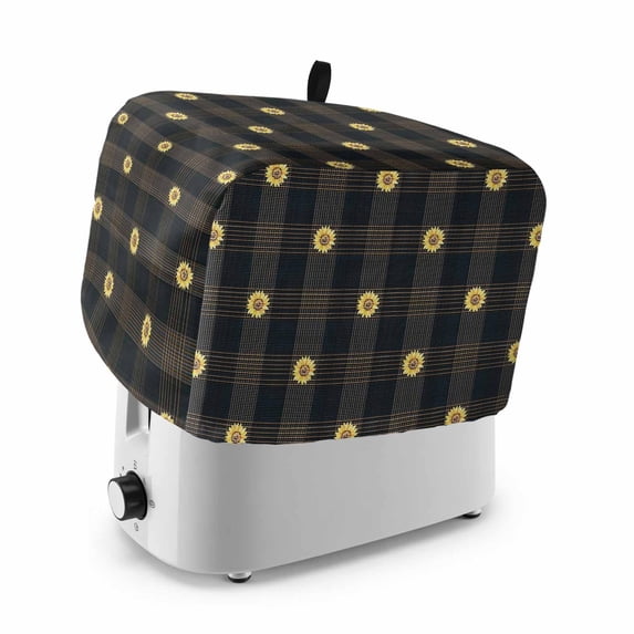 Toaster Cover 4 Slice, Sunflower, Dustproof Bakeware Oven Protector with Top Hook, Gradual Geometric Abstract Modern Black Waterproof Small Kitchen Appliance Toasters Dust Cover, 12"x11"x8"