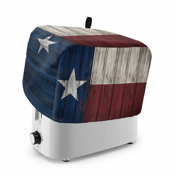 Toaster Cover 4 Slice, Vintage Star Country Dustproof Bakeware Oven Protector with Top Hook, American Flag Blue Red Waterproof Small Kitchen Appliance Toasters Dust Cover, 12"x11"x8"