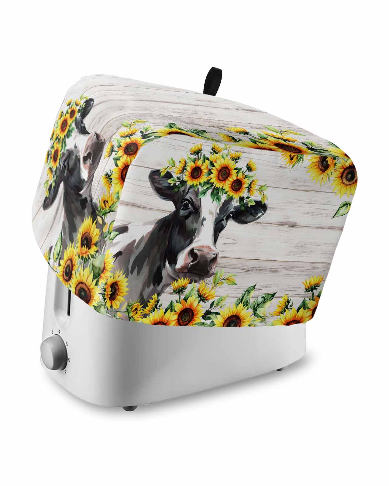 Toaster Cover 4 Slice Yellow Sunflower Cow Toaster Oven Cover with ...