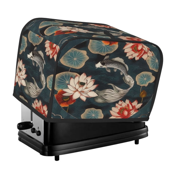 Toaster Cover For 2 Or 4 Slice, Two Or Four Slice Toaster Hood Dust-Proof Cover For Home Kitchen Washable Small Appliance Koi Fish Vintage Japanese (2)