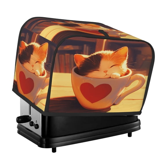 Toaster Cover For 2 Or 4 Slice, Two Or Four Slice Toaster Hood Dust-Proof Cover For Home Kitchen Washable Small Appliance Cute Cap Cup (12)