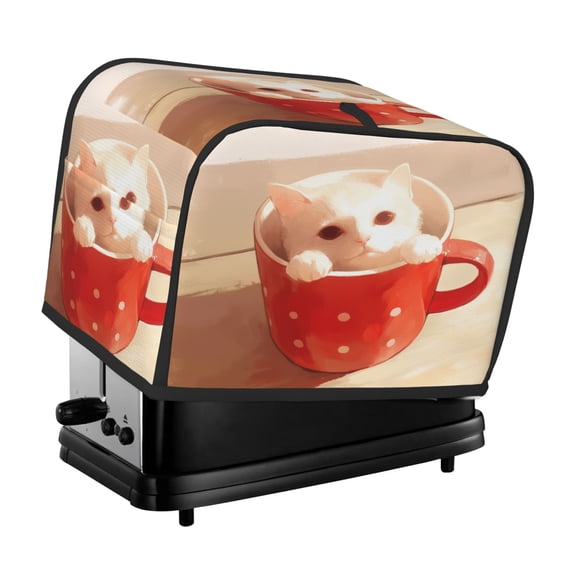 Toaster Cover For 2 Or 4 Slice, Two Or Four Slice Toaster Hood Dust-Proof Cover For Home Kitchen Washable Small Appliance Cute Cap Cup (17)