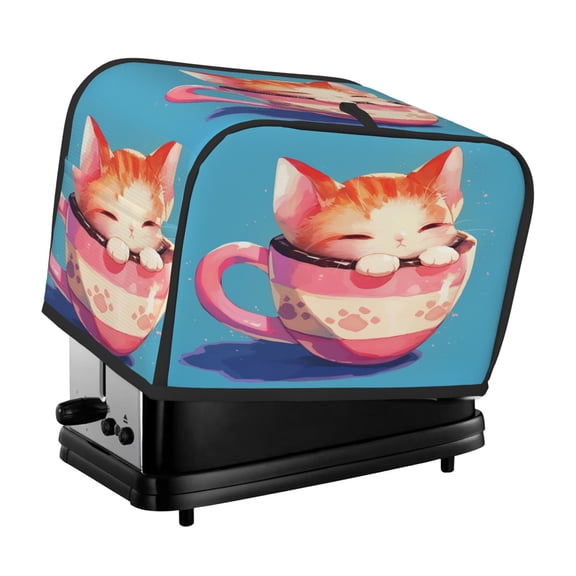 Toaster Cover For 2 Or 4 Slice, Two Or Four Slice Toaster Hood Dust-Proof Cover For Home Kitchen Washable Small Appliance Cute Cap Cup (34)