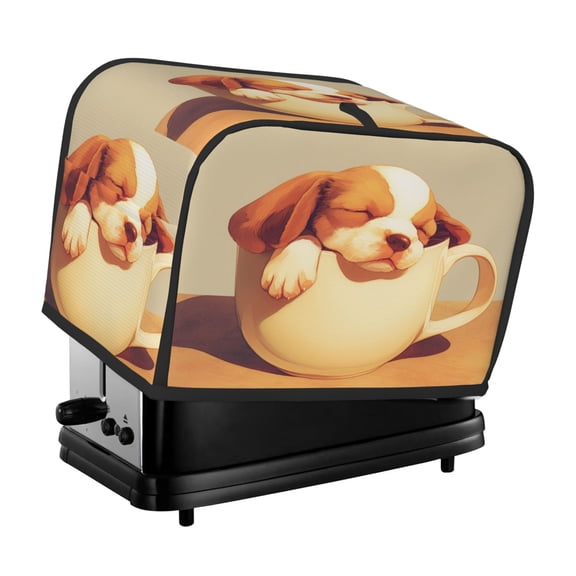 Toaster Cover For 2 Or 4 Slice, Two Or Four Slice Toaster Hood Dust-Proof Cover For Home Kitchen Washable Small Appliance Cute Dog In Teacup (13)