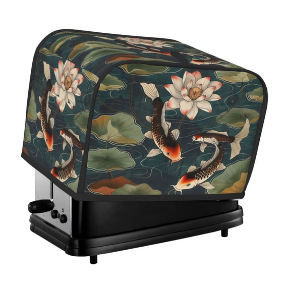 Toaster Cover For 2 Or 4 Slice, Two Or Four Slice Toaster Hood Dust-Proof Cover For Home Kitchen Washable Small Appliance Koi Fish Vintage Lotus (11)
