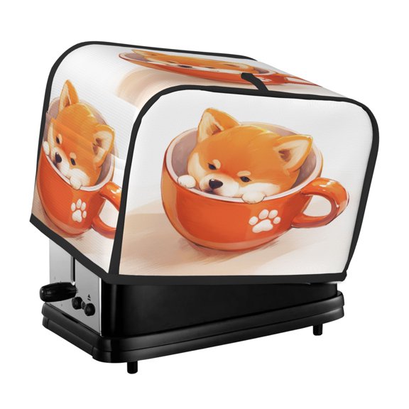 Toaster Cover For 2 Or 4 Slice, Two Or Four Slice Toaster Hood Dust-Proof Cover For Home Kitchen Washable Small Appliance Teacup Corgi (7)