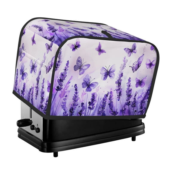 Toaster Cover For 2 Or 4 Slice, Two Or Four Slice Toaster Hood Dust-Proof Cover For Kitchen Washable Small Appliance Butterfly Lavender