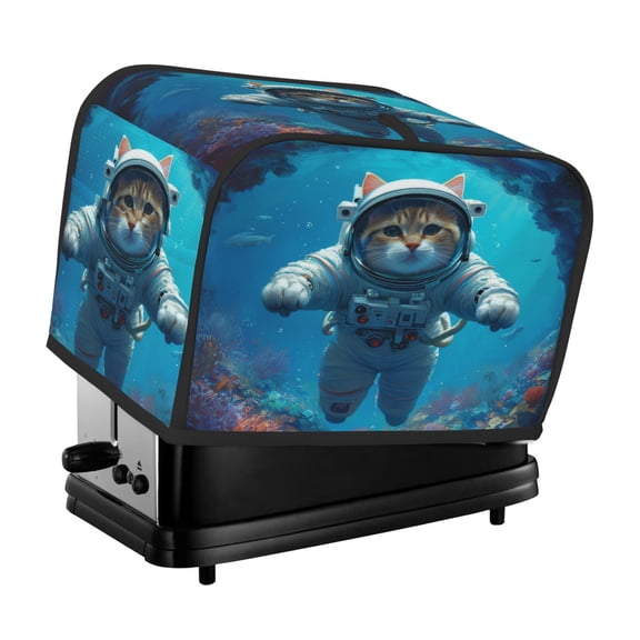 Toaster Cover For 2 Or 4 Slice, Two Or Four Slice Toaster Hood Dust-Proof Cover For Kitchen Washable Small Appliance Cute Cat Astronaut Diving
