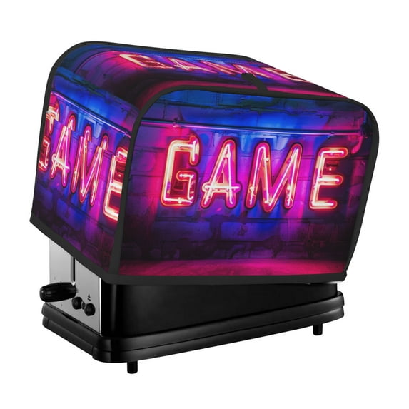 Toaster Cover For 2 Or 4 Slice, Two Or Four Slice Toaster Hood Dust-Proof Cover For Kitchen Washable Small Appliance Game Neon