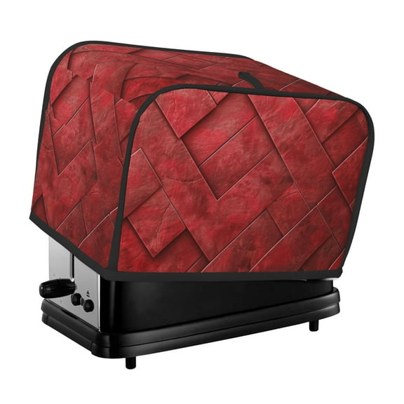 Toaster Cover For 2 Or 4 Slice, Two Or Four Slice Toaster Hood Dust-Proof Cover For Kitchen Washable Small Appliance Red Leather Pattern Mix