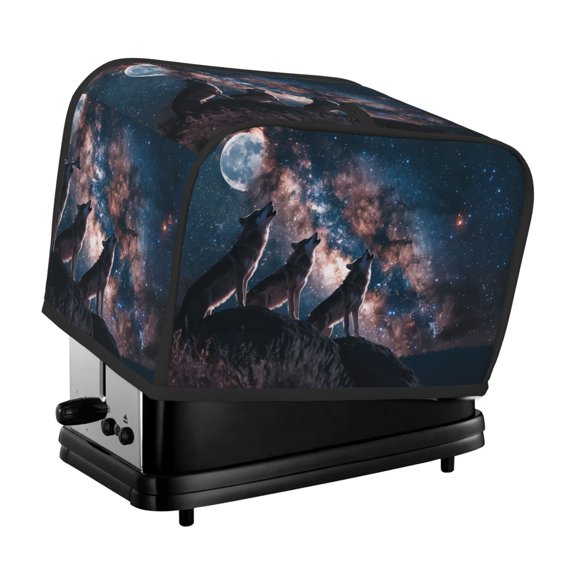 Toaster Cover For 2 Or 4 Slice, Two Or Four Slice Toaster Hood Dust-Proof Cover For Kitchen Washable Small Appliance Wolfs