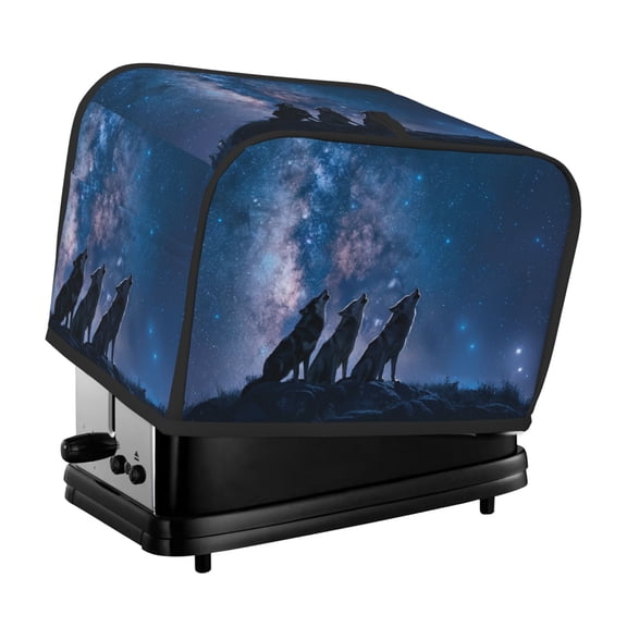 Toaster Cover For 2 Or 4 Slice, Two Or Four Slice Toaster Hood Dust-Proof Cover For Kitchen Washable Small Appliance Wolfs