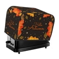 thumbnail image 1 of Toaster Covers 2 Slice, Autumn Leaves Festive Greeting Waterproof Bread Machine Cover Fits for Standard 2 Slice Toasters, Home Decor Toaster Protection with Hanging Rope, 1 of 7