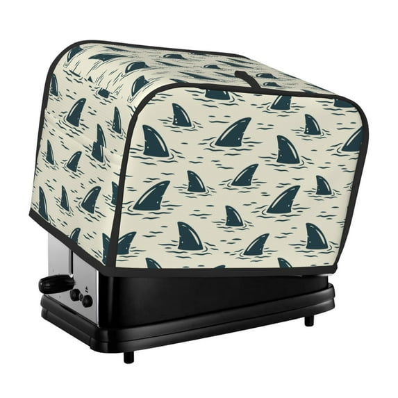 Toaster Covers 2 Slice, Cartoon Wavy Shark Fin Waterproof Bread Machine Cover Fits for Standard 2 Slice Toasters, Home Decor Toaster Protection with Hanging Rope