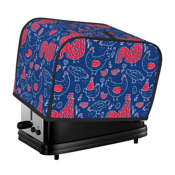 Toaster Covers 2 Slice, Chicken and Rooster Waterproof Bread Machine Cover Fits for Standard 2 Slice Toasters, Home Decor Toaster Protection with Hanging Rope