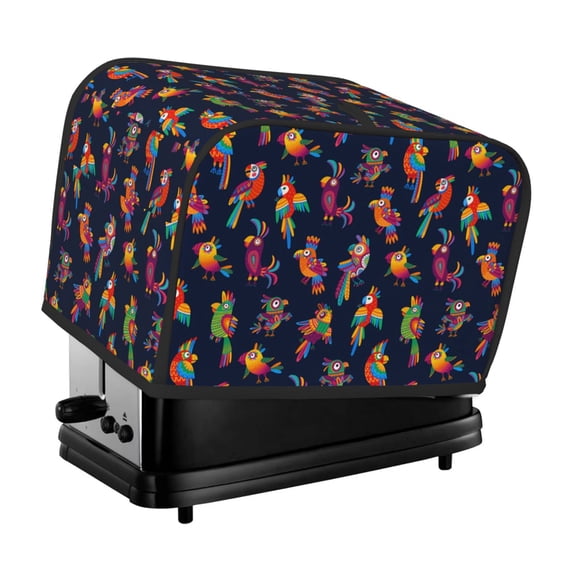 Toaster Covers 2 Slice, Colorful Birds Waterproof Bread Machine Cover Fits for Standard 2 Slice Toasters, Home Decor Toaster Protection with Hanging Rope