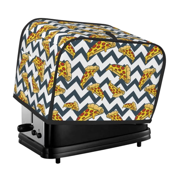 Toaster Covers 2 Slice, Cute Pizza Wavy Lines Waterproof Bread Machine Cover Fits for Standard 2 Slice Toasters, Home Decor Toaster Protection with Hanging Rope