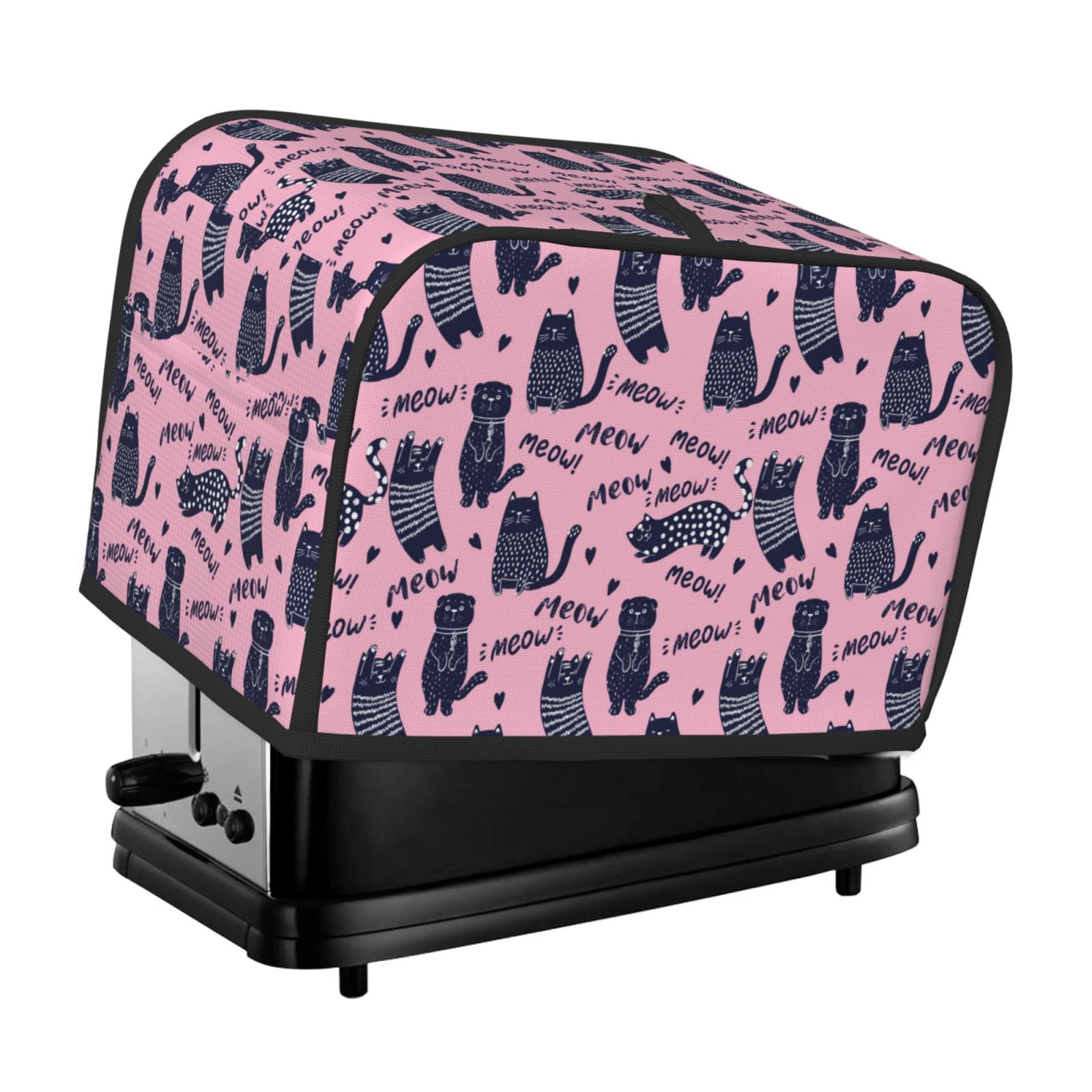 Toaster Covers 2 Slice, Funny Black Cartoon Cat Waterproof Bread ...