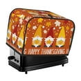 thumbnail image 1 of Toaster Covers 2 Slice, Happy Thanksgiving Three Gnomes Waterproof Bread Machine Cover Fits for Standard 2 Slice Toasters, Home Decor Toaster Protection with Hanging Rope, 1 of 7