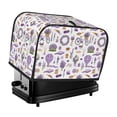 thumbnail image 1 of Toaster Covers 2 Slice, Lavender Flowers Bike Waterproof Bread Machine Cover Fits for Standard 2 Slice Toasters, Home Decor Toaster Protection with Hanging Rope, 1 of 7