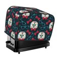 thumbnail image 1 of Toaster Covers 2 Slice, Red Bow Blue Glasses Owl Waterproof Bread Machine Cover Fits for Standard 2 Slice Toasters, Home Decor Toaster Protection with Hanging Rope, 1 of 7