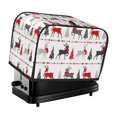 thumbnail image 1 of Toaster Covers 2 Slice, Simple Elk Deer Christmas Tree Waterproof Bread Machine Cover Fits for Standard 2 Slice Toasters, Home Decor Toaster Protection with Hanging Rope, 1 of 7