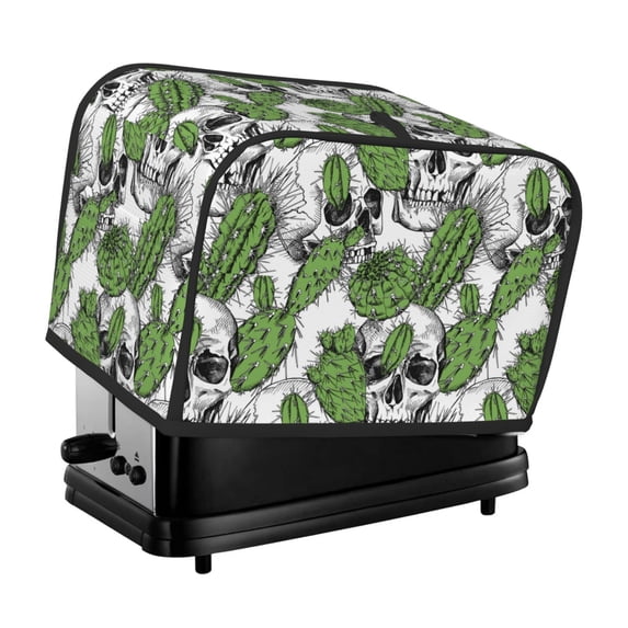 Toaster Covers 2 Slice, Thorny Cactus skull Waterproof Bread Machine Cover Fits for Standard 2 Slice Toasters, Home Decor Toaster Protection with Hanging Rope