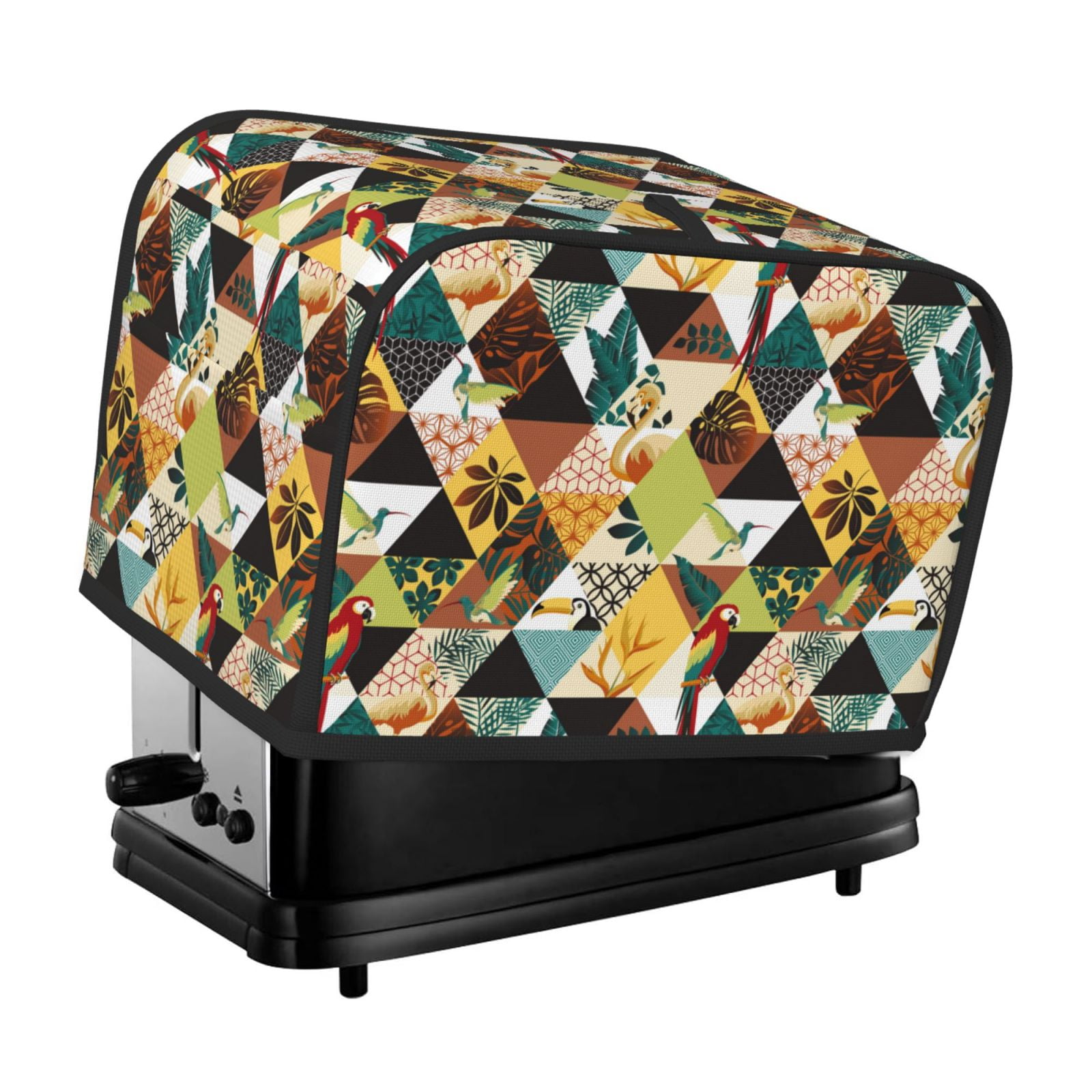 Sunflower Cow Print Toaster Cover - Dust Protection For Standard 2-Slice Toasters With Handle