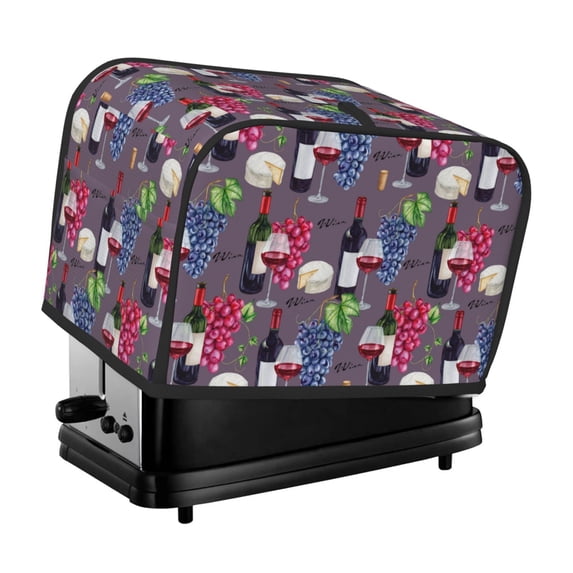 Toaster Covers 2 Slice, Wine Print No.J938 Waterproof Bread Machine Cover Fits for Standard 2 Slice Toasters, Home Decor Toaster Protection with Hanging Rope